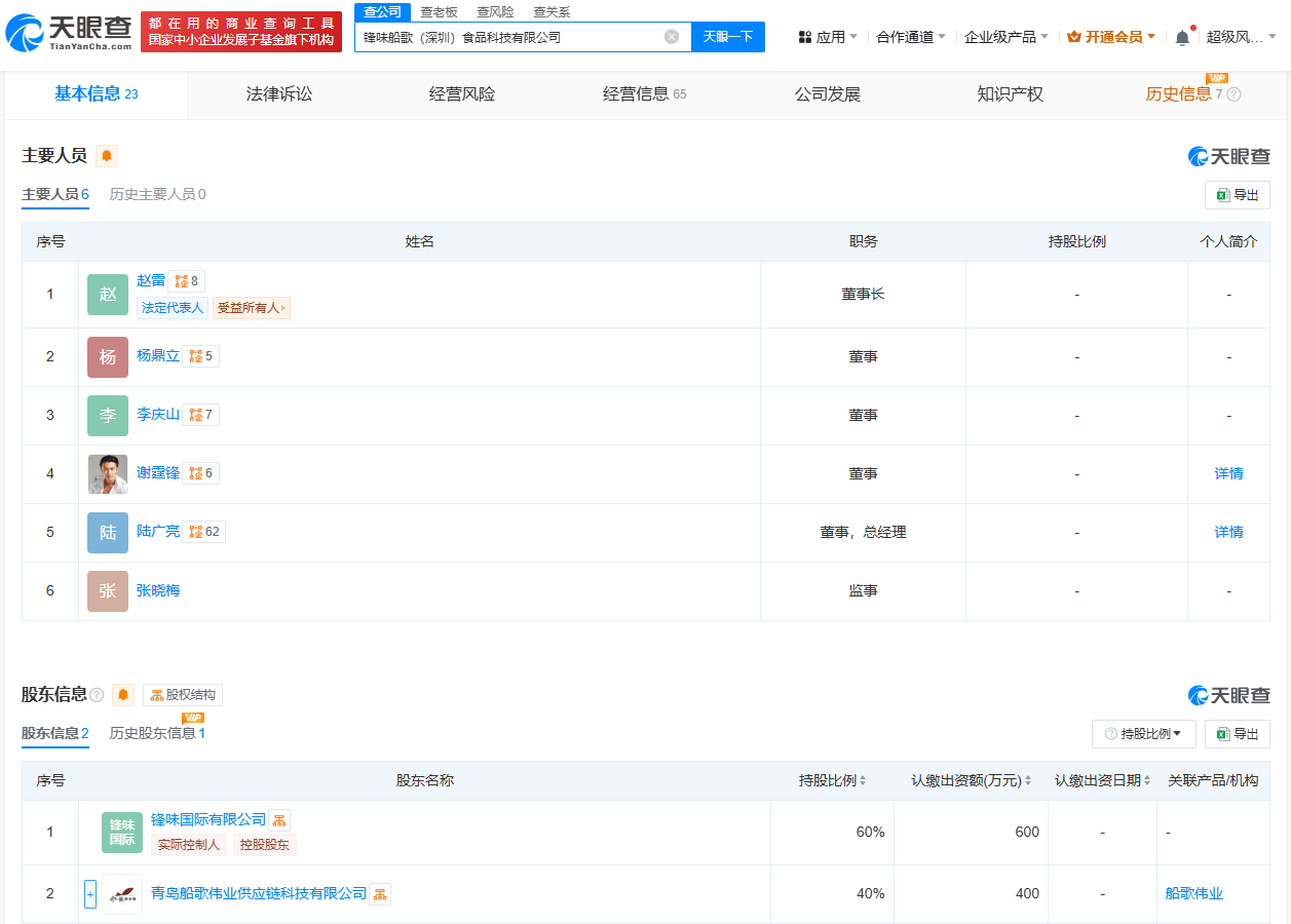 谢霆锋公司获预包装食品销售许可 谢霆锋公司进行预包装食品销售备案:包装公司